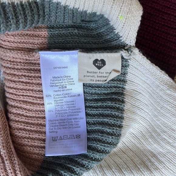 EUC Madewell Thompson Cream Multicolor Striped Sweater Size L - Picture 11 of 12